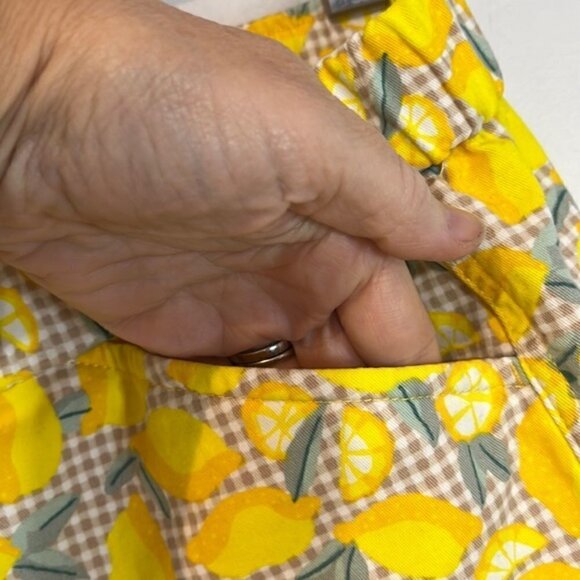 Lands End Women's Pull-On Chino Crop Pants Lemon Print Size 16 Elastic Waist - Picture 7 of 8